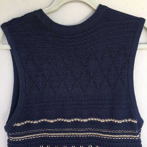 VTG 90s Liz Sport Sweater Vest Women M/L Crochet Button Cottagecore Grandma Y2K - Picture 11 of 14